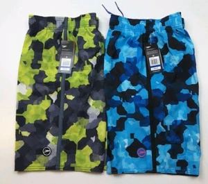 Speedo Boys Geo Camo Volley Swim Shorts Trunks ~ Green Or Blue ~ Multiple Sizes  - Picture 1 of 9