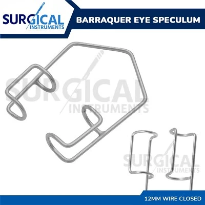 Barraquer Eye Speculum 12 mm fio fechado otorrinolaringologista instrumentos cirúrgicos grau alemão - Imagem 1 de 3