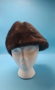 Miss Alice for Lord & Taylor Women Dark Brown Mink Fur Winter Hat - Picture 1 of 6