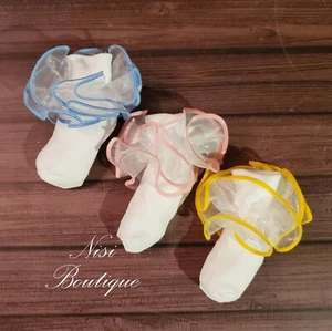 Pack of 3 Girl Ruffle Socks, Nylon, Perfect for Special Occasion, Girl Socks - Picture 1 of 5