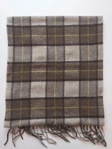 DOLCE & GABBANA Unisex Scarf 100% Cashmere Brown Beige Plaid Checks BOX Italy - Picture 1 of 1
