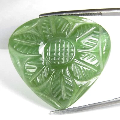 Pedra preciosa solta esculpida 41,55 ct serpentina verde natural 32x29x6mm da África - Imagem 1 de 4