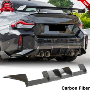 Fits BMW M2 G87 2022-2024 REAL CARBON FIBER Rear Bumper Diffuser Lip Spoiler Kit - Picture 1 of 12