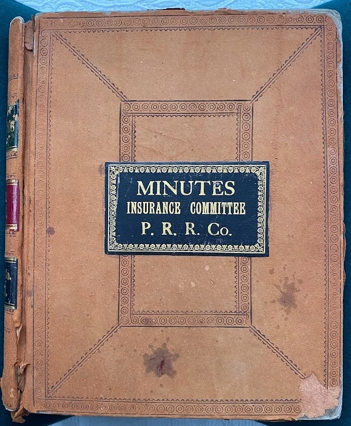 PENNSYLVANIA RAILROAD CO typescript minutes extracts 1878 -1902, leather journal - Image 1 of 4