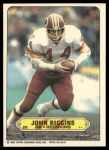 John Riggins 1983 Topps #25b Stickers Washington Redskins Football Card - Bild 1 von 2