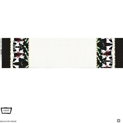 DoubleBorder HELLO MY DEER! Christmas fabric Michael Miller Deer Design in White