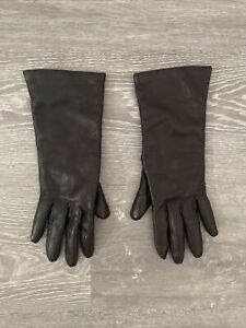 Portolano Leather & Cashmere Lined Glove Size 6 1/2 Black Women’s Winter