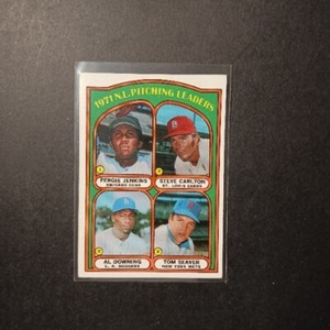 Topps 1972 N.L. Pitching Leaders - Jenkins, Carlton, Downing, Seaver  #93