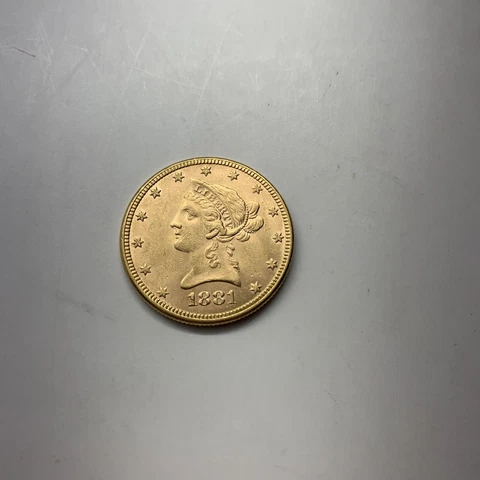 1881 $10 Dollar US Gold Coin Liberty Head Eagle Ten USA Cover