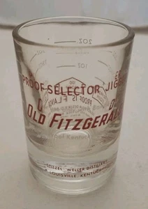 1956 Old Fitzgerald 100 Proof Kentucky Bourbon Selector Jigger Shot Glass Nice - Picture 1 of 2