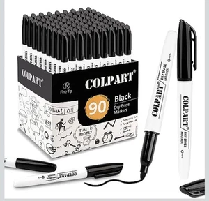Whiteboard Marker, Folienstift, Abwischbar, Schwarz, Feinspitze, 90er Pack - Bild 1 von 7