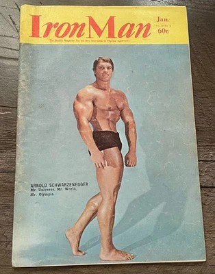 Vtg IRON MAN 1970 Arnold Schwarzenegger Cover BODYBUILDING Weightlifting FITNESS - Image 1 of 4