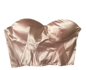 Charlotte Russe Corset Sz Medium Women’s Bustier Satin Stretch Pink - Picture 1 of 3