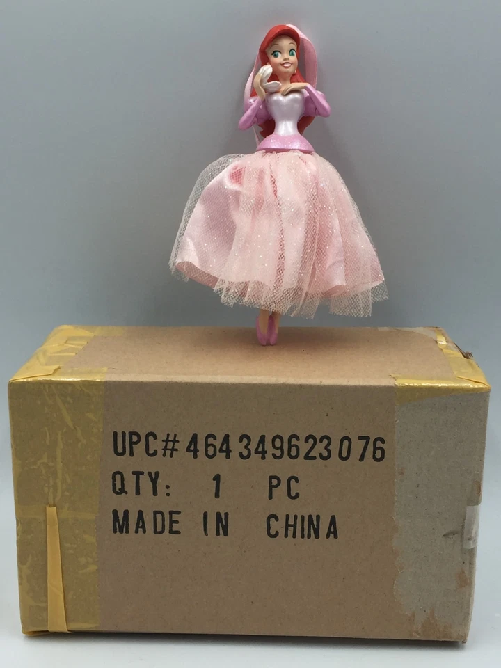 2012 Disney ARIEL en vestido rosa con almeja concha espejo adorno de Navidad 8" en caja Foto 1 de 4