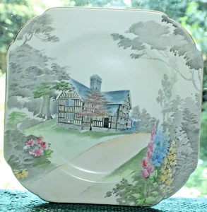 Shelley quadratischer Teller "The Old Hall" - Bild 1 von 2