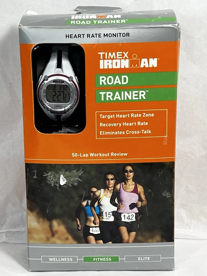 Relógio feminino Timex Ironman Road Trainer monitor de frequência cardíaca fitness branco/vermelho - Imagem 1 de 4