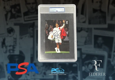 Encapsulación auténtica firmada por Roger Federer con certificación PSA/DNA LB8 Foto 1 de 2