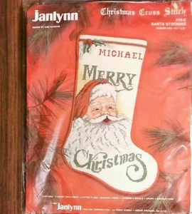 Santa Stocking cross stitch kit Janlynn 78-6 NEW vintage - Picture 1 of 2