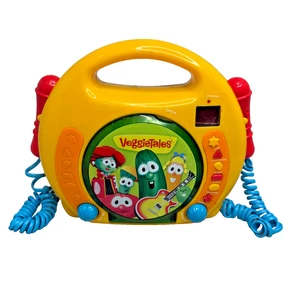 VeggieTales Sing-Along CD Player Portable Karaoke System w/ 2 Mics 100% Working! - Picture 1 of 9