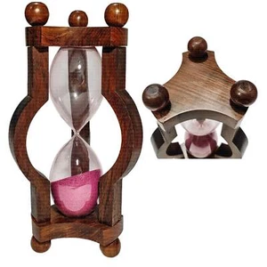 Reloj de arena grande de madera de 30 minutos - arena rosa, regalo hecho a mano y decoración elegante - Imagen 1 de 5