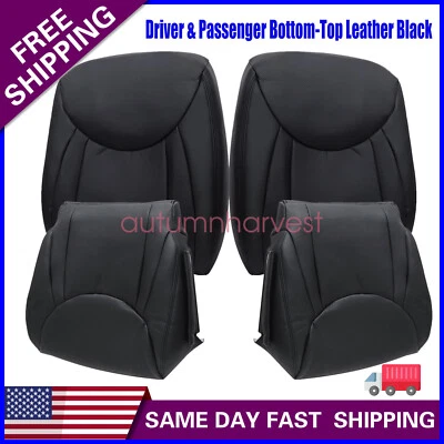 Front Driver &Passenger Perforated Leather Cover Black For 2001-2006 Lexus LS430 - Изображение 1 из 4