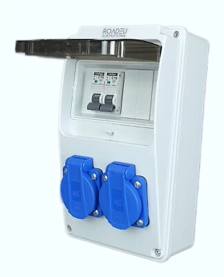 Stromverteiler 2X Schuko Steckdose, 2x Leistungsschalter C 16A Baustromverteiler - Bild 1 von 4