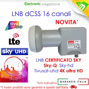 LNB DCSS UNIVERSALE CON LEGACY E TV PER SKY Q CERTIFICATO - Foto 1 di 1