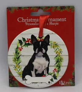 E&S Pets Decorazione Natalizia Boston Terrier Regalo Amante dei Cani - Foto 1 di 1