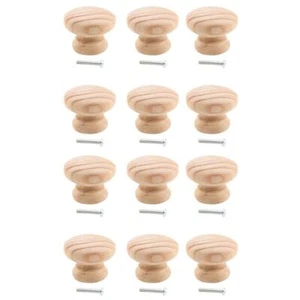 12 Pcs Holz Griff Haushalt Knöpfe Tür Griff Für Schrank Installation Hause Tür - Bild 1 von 13