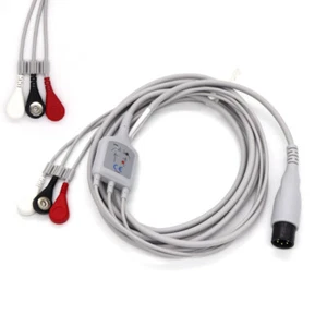 Fit for Welch Allyn Propaq100/200Series 6P 3-lead ECG/EKG Lead wire Snap Cable - Picture 1 of 9