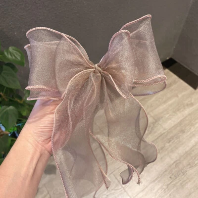 Аксессуары для волос большой бант узел стример заколка принцесса стиль головной убор мягкий ~ - Изображение 1 из 4