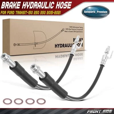 2x Front Left & Right Brake Hydraulic Hose for Ford Transit-150 250 350 15-21 - Image 1 of 4