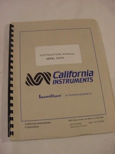 VTG MANUAL - CALIFORNIA INSTRUMENTS INVERTRON 849TA INSTRUCTION MANUAL - Picture 1 of 2