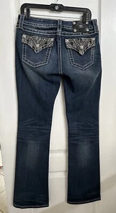 Miss ME schwarze Spitzenjeans/Nieten/Strass Gr. 29 - Bild 1 von 4