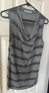 📁📁Antonio Melani Vintage Grey/Black Sleeveless Cowl Neck Sweater Top📁📁 - Picture 1 of 5