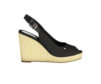 TOMMY HILFIGER Sandalias De Cuña Negras Talla 37 - Imagen 1 de 4