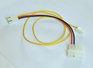 Cooling Fan 3 pin Cable Adapter w/ 23" RPM Monitor Cable 2-Pack Combo 18 AWG - Picture 1 of 3