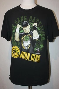 2007 WWE John Cena Mens Sz L Black T-Shirt Chain Gang Battalion - Picture 1 of 5