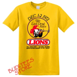 Drag Racing Retro Drag Strip HOT ROD Muscle Car Men's Yellow T-Shirt Size S-5XL - Picture 1 of 1