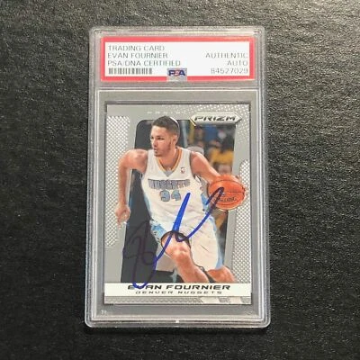 2013-14 Panini Prizm #115 Evan Fournier Signed Card AUTO PSA Slabbed Nuggets - Image 1 of 2