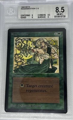 MTG Limited Edition Beta 1993 Regeneration BGS 8.5 NM/MT+ Old School 93/94 - Image 1 of 2