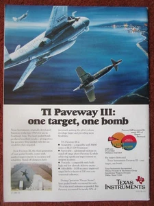 6/1992 PUB TEXAS INSTRUMENTS PAVEWAY III LASER GUIDED BOMB DESERT STORM AD - Imagen 1 de 1