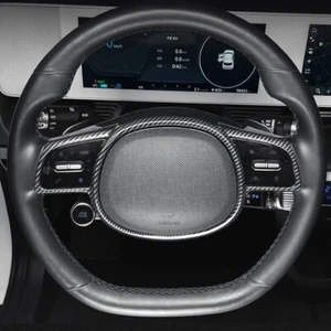 Carbon Fibre ABS Steering Wheel Frame Trim Cover for Hyundai Ioniq 5 Ioniq 6 - Picture 1 of 7