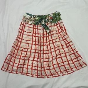 Anthropologie Maeve Women's 0 Petite Country Fair Skirt Belted Lined Floral - Picture 1 of 9