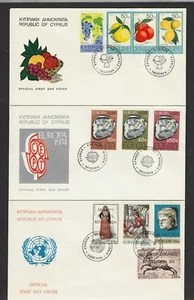 CYPRUS 1974 COMPLETE YEAR SETS (EXCEPT UNOFFICIAL) VERY NICE FDC's - Picture 1 of 2