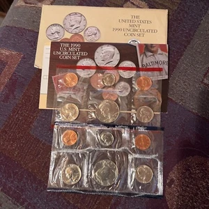 1990 PD US Mint Set 10 coins - Picture 1 of 2