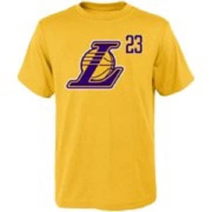 NBA YOUTH LEBRON JAMES LA LAKERS NAME & NUMBER TEAM T-SHIRT Size Large 14/16 - Picture 1 of 5