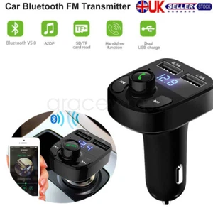 Wireless Car Bluetooth FM Transmitter MP3 Player Dual USB Car Charger Adapter - Picture 1 of 9