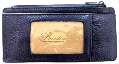 Женский кожаный бумажник Buxton, темно-синий, натуральная кожа, отделение на молнии - Изображение 1 из 4