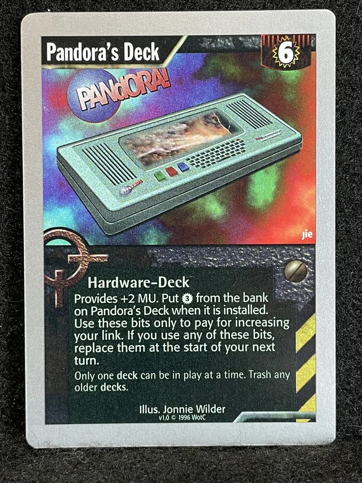  Netrunner 1996 WOTC Uncommon Hardware - Pandora's Deck (FREE SHIPPING) - Image 1 of 1